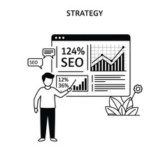 Poster - Seo strategy presentation with growth charts and data