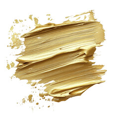 Poster - Golden paint strokes create an elegant abstract design on a white background, Golden Paint Strokes on white background