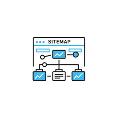 Poster - Website sitemap illustration for seo and ux design
