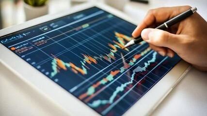Poster - Digital financial chart on a tablet