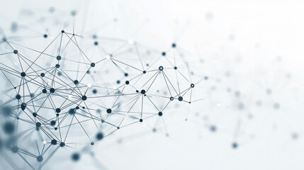 Poster - Abstract Visualization of Networked Data Points Symbolizing Modern Technology and Communication