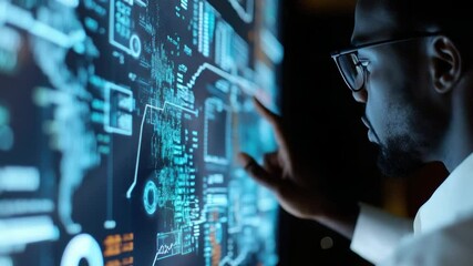 Poster - Person interacting with a large interactive display screen