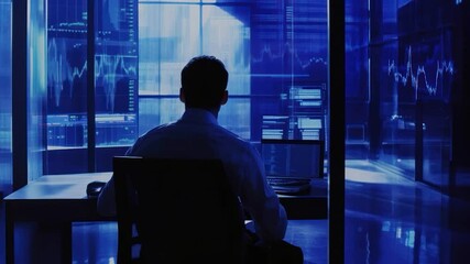 Poster - Person working at a computer in a data center