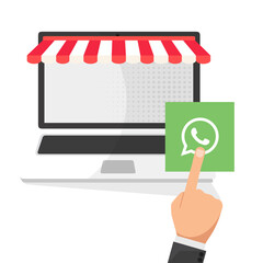 Fototapete - business   europa computer negozio online social indice mano segnare il tasto 