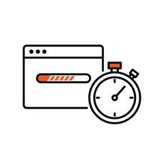 Fototapete - Website loading speed optimization icon stopwatch progress bar