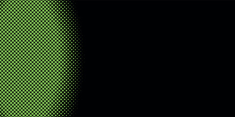 Fototapete - modern abstract green halftones background on black background. eps 10