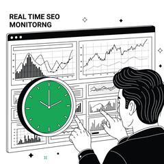 Poster - Real time seo monitoring dashboard illustration