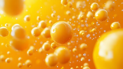 Aufkleber - Abstract 3d render featuring floating yellow spheres in a minimalist modern composition with soft shadows and smooth surfaces, ideal for contemporary background designs, digital presentations, and cre