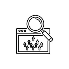  - Website traffic analysis magnifying glass icon