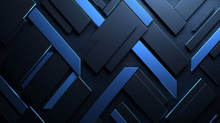 Poster - Sharp geometric layout with blue directional shapes over a deep background, reflecting contemporary tech aesthetics