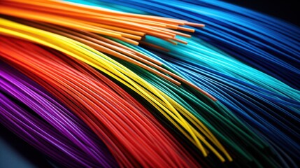 Poster - abstract colorful fiber cables