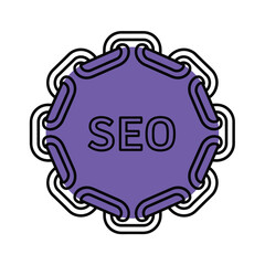 Poster - Purple seo icon with linked chain design