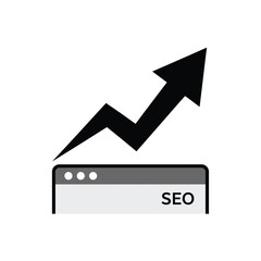 Poster - Seo optimization growth arrow icon website browser