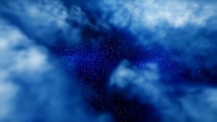 Wall Mural - Cloudy Starry Sky Seamless Looping Space Background  
