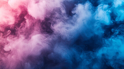 Poster - Abstract vibrant smoke background with a mix of blue and pink hues, creating a dynamic and colorful visual effect