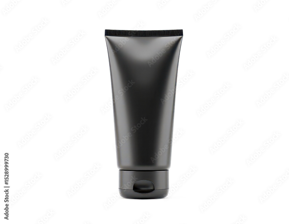 Black cosmetic tube isolated on white background for skincare, beauty ...