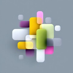 Aufkleber - Abstract Geometric Shapes Modular Grid Design