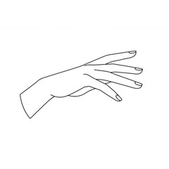 Poster - Elegant line art drawing of a graceful female hand design perfect for branding logos fashion beauty and minimalist aesthetics