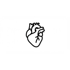Poster - A clean line art heart design perfect for medical logos branding and health websites offering a scalable graphic for diverse applications