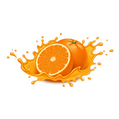 Poster - Juicy Orange Slices Splashing Fresh Juice for Branding and Design Projects