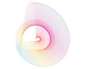 Aufkleber - Tech, Interior, Fashion, and Textile Design. Background Dynamic Geometric Shape with Flowing Lines. Abstract Gradient Wireframe Loop. Futuristic Digital Art for Branding Modern Aesthetic. JPG 