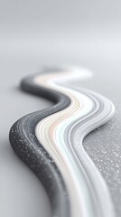 Aufkleber - Abstract Gray White Black Liquid Marble Trails Curling Over Monochrome Surface