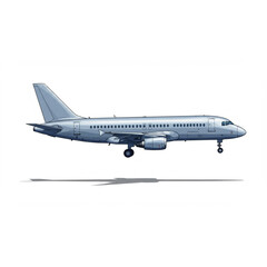 Poster - Sleek Airplane Design Perfect for Travel Branding Projects Requiring a Clean Modern Airliner Graphic