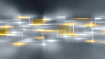 Fototapete - Abstract Metallic Circuit Grid Design with Glowing Lines