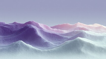 Aufkleber - Abstract Pastel Mountainscape with Gradient Waves