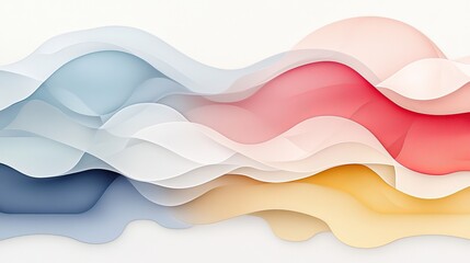 Aufkleber - Abstract Pastel Wave Shapes Background