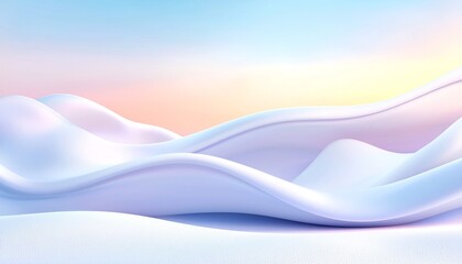 Aufkleber - Abstract Pastel Winter Landscape with Soft Snow Hills