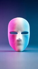Poster - Abstract Textured Mask in Pink Blue Gradient