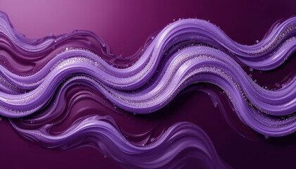 Fototapete - Abstract Lilac Wave Pattern Platinum Flecks on Burgundy