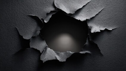 Poster - Ripped Metal Sheet With Hole, Representing Breakthrough and Innovation, Suitable for Technology or Security Concepts : Generative AI