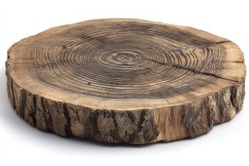 Poster - Tree Trunk Slice With Visible Growth Rings, Illustrating Natural History and Environmental Sustainability for Educational Resources and Product Mockups : Generative AI