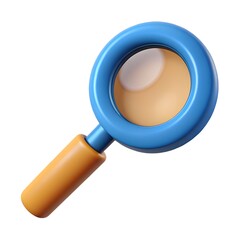 cartoon magnifying glass icon isolated on white background