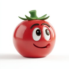 Aufkleber - Playful Tomato Character With Googly Eyes on White Background, Representing Healthy Eating and Culinary Fun for Kids : Generative AI