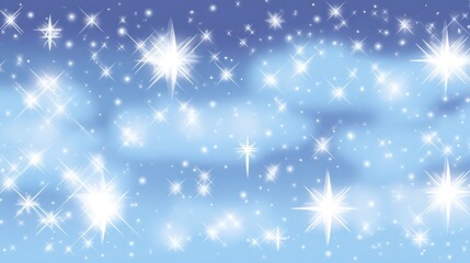 Wall Mural - Sparkling stars on soft blue background