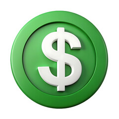 Poster - Green circle dollar sign icon isolated on transparent background