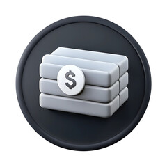 Poster - 3d render stack of money icon isolated on transparent background