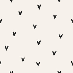 Aufkleber - Tiny heart polka dot, seamless pattern, endless design. Simple love print. Modern trendy romantic background, repeating texture with subtle valentines for wrapping, textile. Flat vector illustration