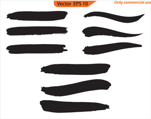 Wall Mural - Set of paint strokes. Black ink line, grunge brush strokes, ink paint set, EPS 10. clip art, Paint splatter Paint stroke. Only commercial use	

