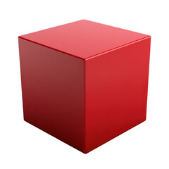 Poster - A single red cube on a black background