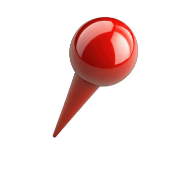 Red glossy spherical pin pointer 3d render