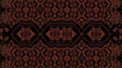 Poster - Symmetrical abstract pattern with vibrant colors and intricate designs, showcasing a kaleidoscopic effect