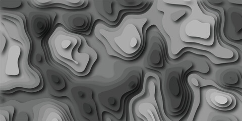 Aufkleber - Abstract grey topographic map illustration depicting layers and contours with a modern paper cut style suitable for backgrounds and design concepts