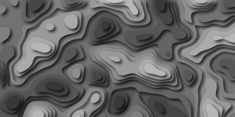 Aufkleber - Abstract topographic map background with layered shades of gray forming a modern and stylized natural pattern with soft shadows and artistic aesthetic.