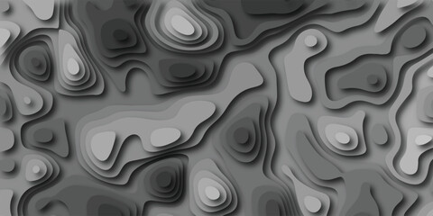 Aufkleber - Abstract topographical map illustration depicting a layered three dimensional effect with varied grayscale shading creating depth and an artistic appearance.
