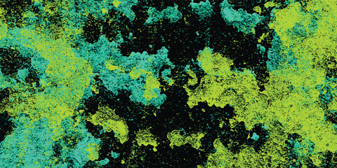 Aufkleber - Abstract vibrant textured design featuring a layered arrangement of blue and green organic shapes set against a black background perfect for backgrounds.