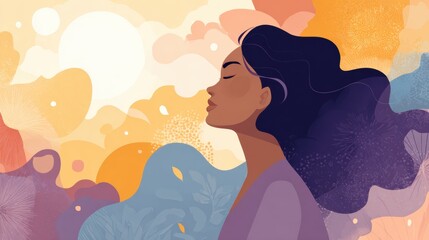 Poster - Affirmations for Healing From Racial Trauma Promote Self-Care and Resilience in a Serene and Uplifting Environment With Soft Colors and Peaceful Imagery